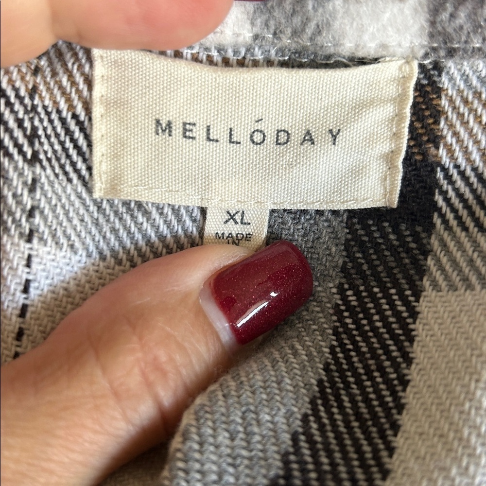 Melloday Women’s Fall Long Line Plaid Shacket Size XL - Picture 9 of 9